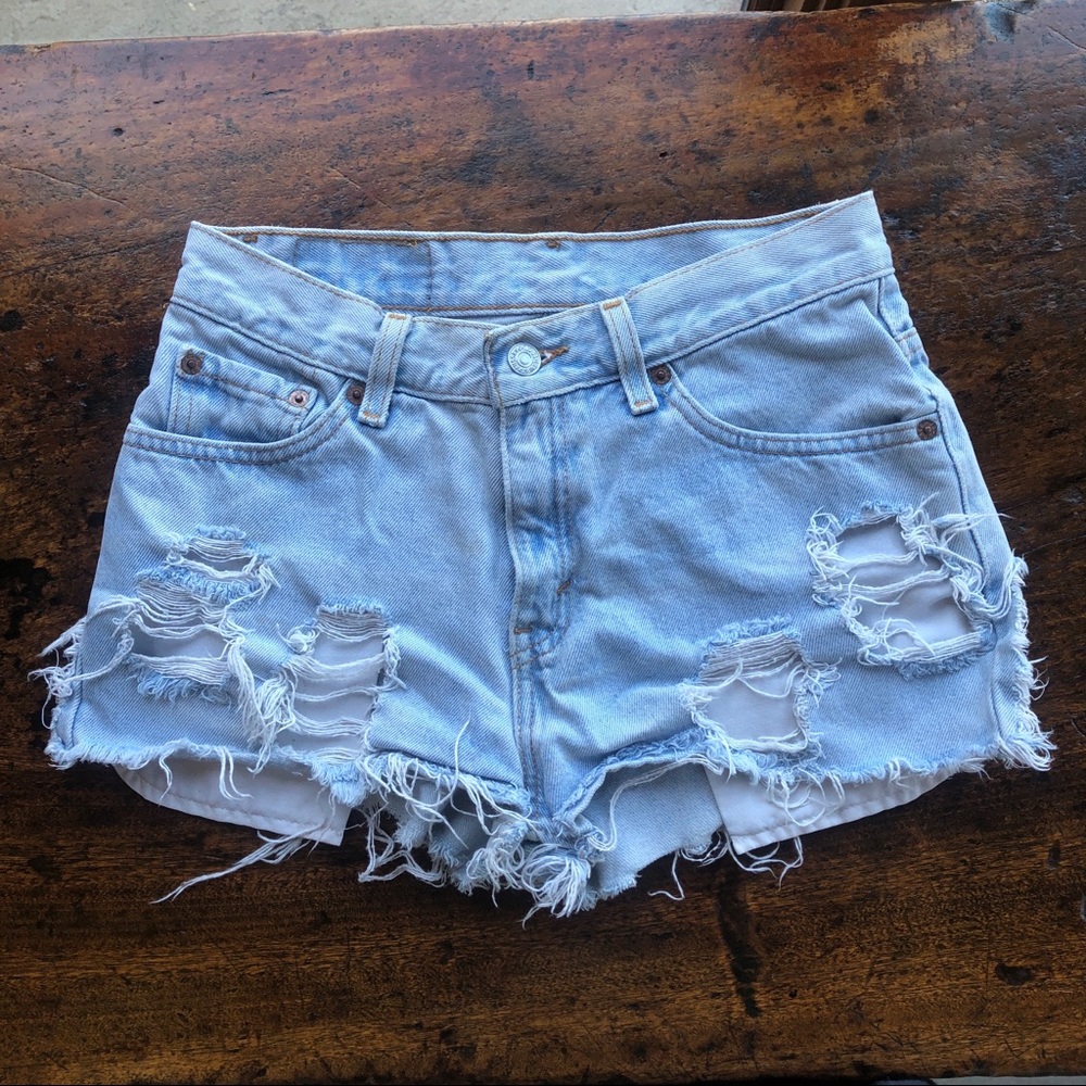 Levi’s distressed denim shorts